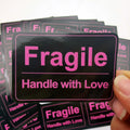 60 Pcs Black Pink 2" x 3" Fragile Stickers for Shipping and Moving "Please Handle with Care " Warning Stickers Fragile Labels