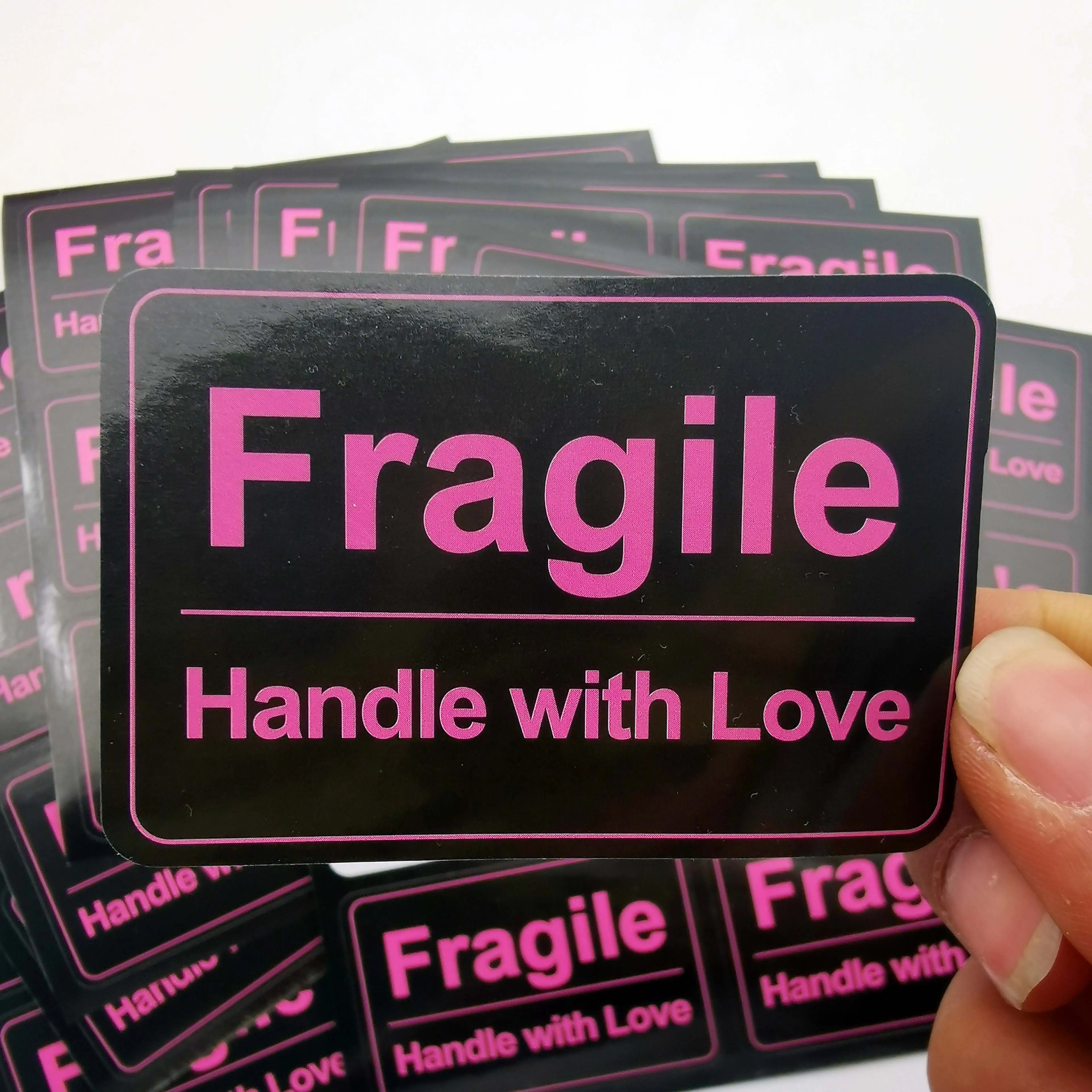 60 Pcs Black Pink 2" x 3" Fragile Stickers for Shipping and Moving "Please Handle with Care " Warning Stickers Fragile Labels