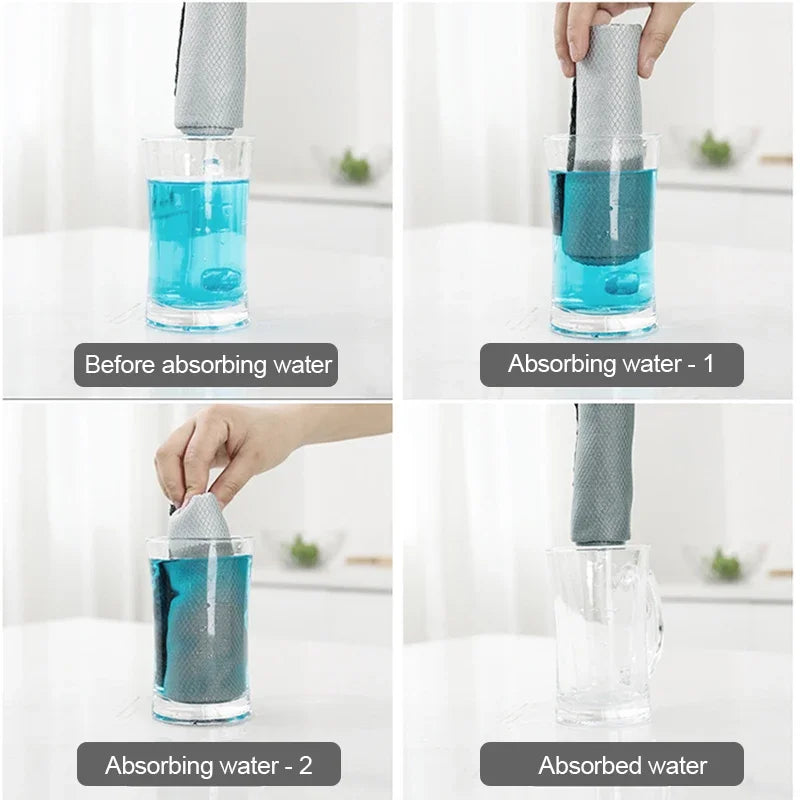 1-10pcs Microfiber Glass Cleaning Cloth Rag Lint-Free For Windows Car Kitchen Mirror No Trace Reusable Fish Scale Rag Polishing