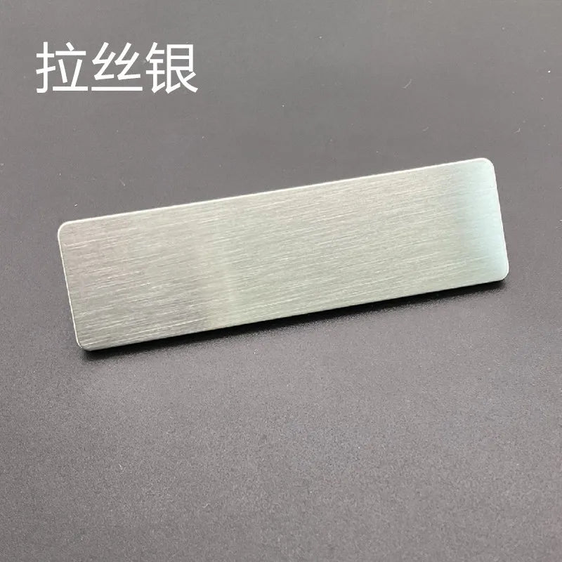 Shirley Custom 7*2cm Custom logo stainless steel name tag with brushed gold silver beauty salon employee ID tag wholesale