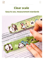 Cute Panda Magnetic Bookmark Ruler Student Creative Flexible Ruler 15cm Cartoon Rabbit Bear Capybara Magnetic Straight Ruler