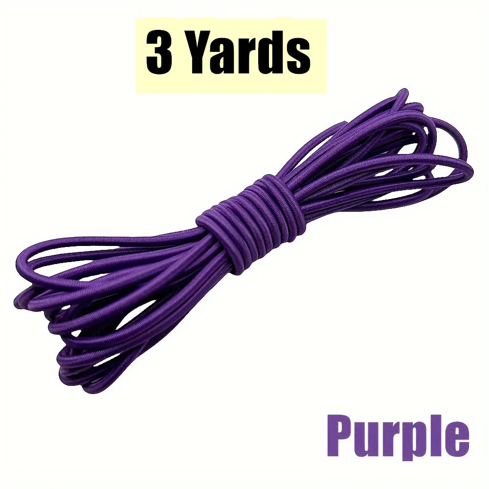 3 Yards 3mm Round Elastics Bungee Shock Cord Elastic Rope Rubber Band Strap String Cordon Shoelaces Sewing Accessories