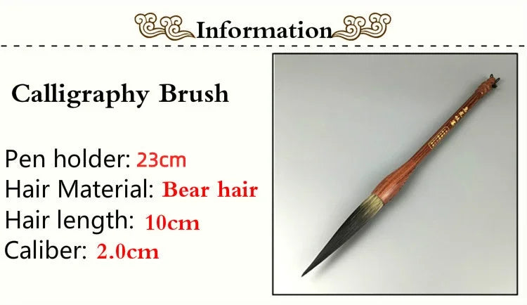 Chinese Calligraphy Large Hopper-shaped Brush Calligraphy Long Peak Caligrafia Regular Running Script Ink Painting Pen