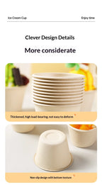 5/10/20/50pcs 5OZ Ice Cream Cup Environmentally Friendly Degradable Disposable Celebrity Dessert Pulp Light Food Paper Bowl