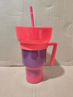 New 2 IN 1 Creative Popcorn Snack Cup Integrated Beverage Cup with Handle Portable Beverage Cup Novel Design and Many Functions