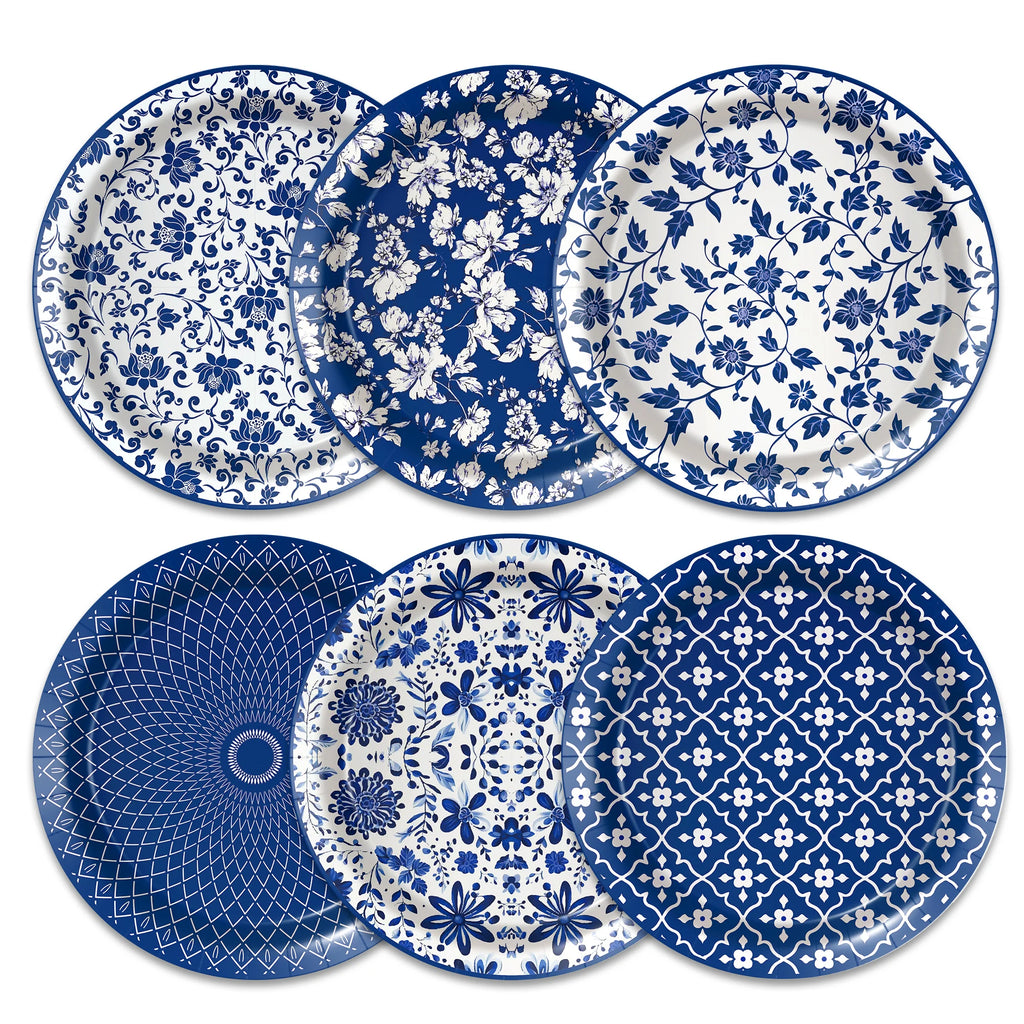 Blue and White Porcelain Paper Plates Napkins,Tableware For Birthday Decoration Wedding Decoration,Table Decor Party Supplies