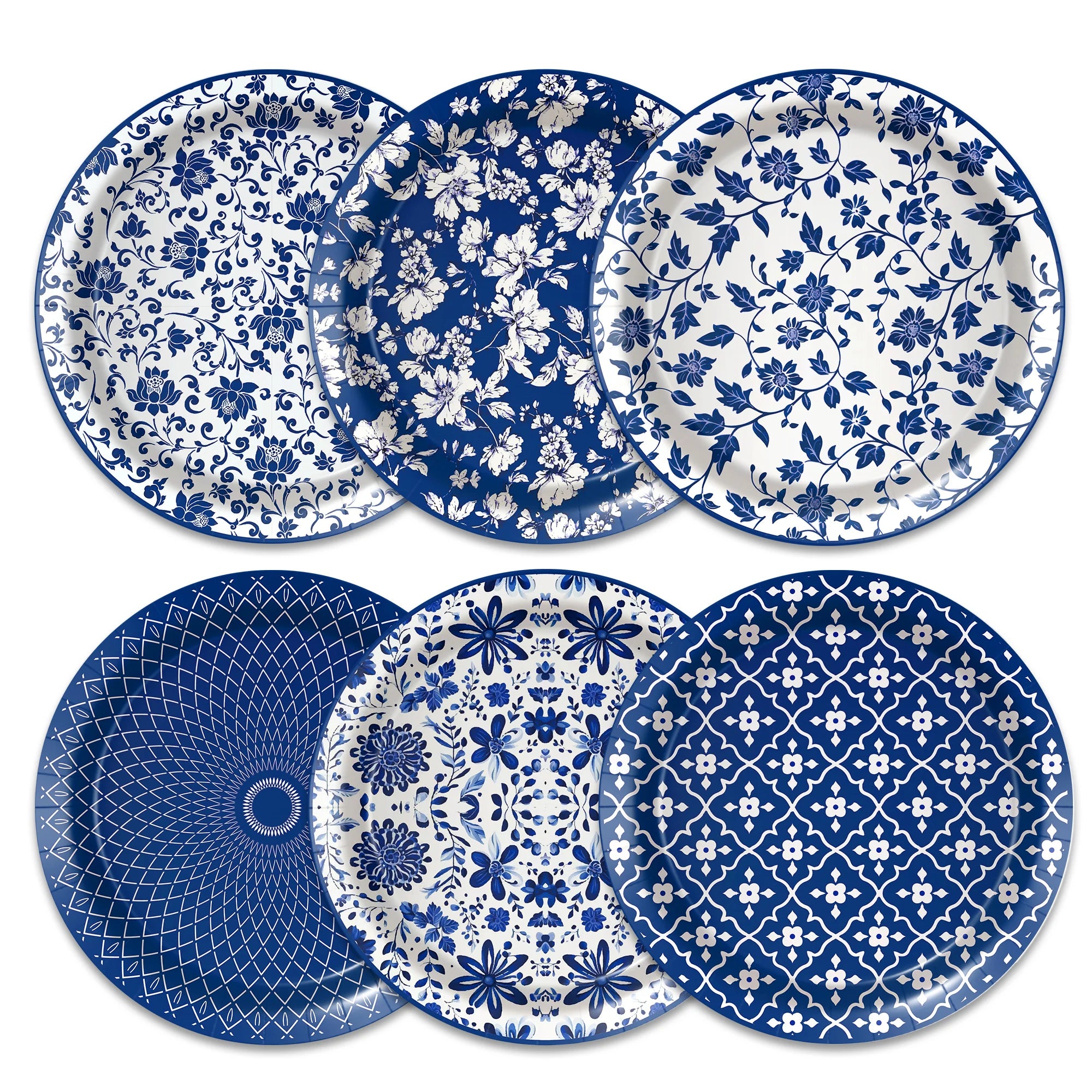 Blue and White Porcelain Paper Plates Napkins,Tableware For Birthday Decoration Wedding Decoration,Table Decor Party Supplies