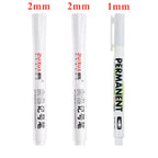 1/3/5 Pcs White Marker Pens 1.0mm 2.0mm Fast Drying Permanent Oily Waterproof Paint Tire Markers Graffiti Pens