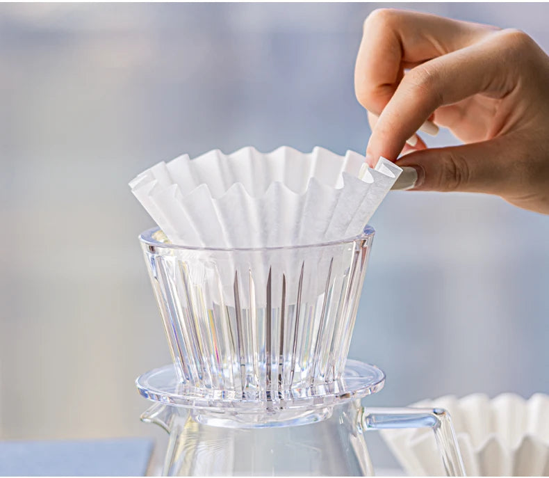 TIMEMORE B75 Basket Coffee Dripper Crystal Eye Pour Over Coffee Filter PCTG 1-2Cups Coffee Maker Flat Bottom Increase Uniformity