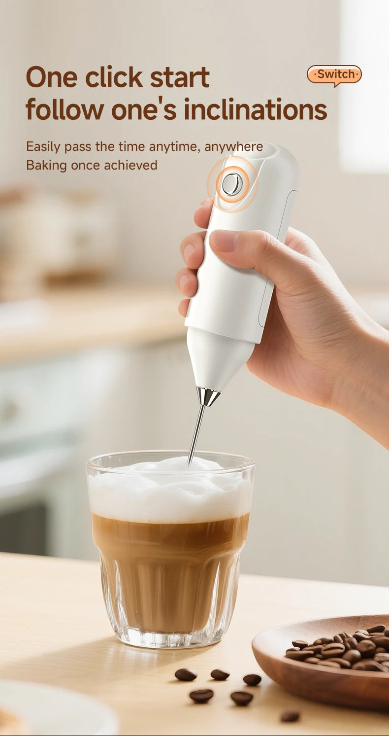 1/2sets Electric Handheld Egg Beater Coffee Milk Frother Portable Milk Foam Maker for Baking Food Mixer Essential Kitchen Tool