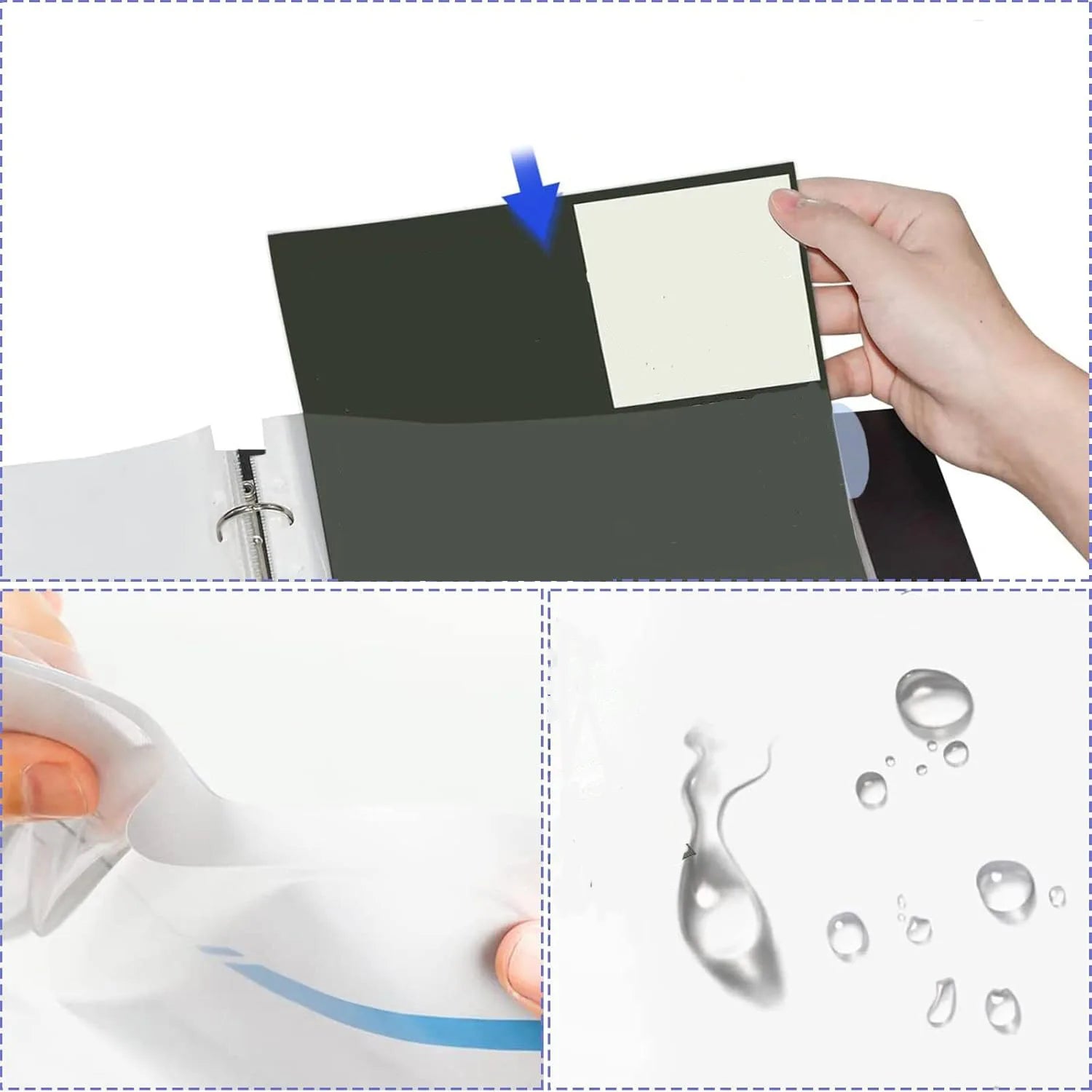 A4 Clear Sheet Protectors with Tabs, 8 Tabs, 2 Sets, Clear Plastic Dividers for 3 Ring Binder, Insertable Index Page Divider