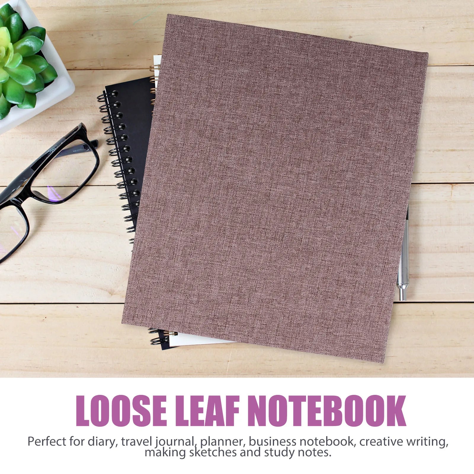A5 3 Ring Binder Cover Refillable Loose Leaf Notebook Cover for Students Planners Journal Sketchbook Study Notes Organizer