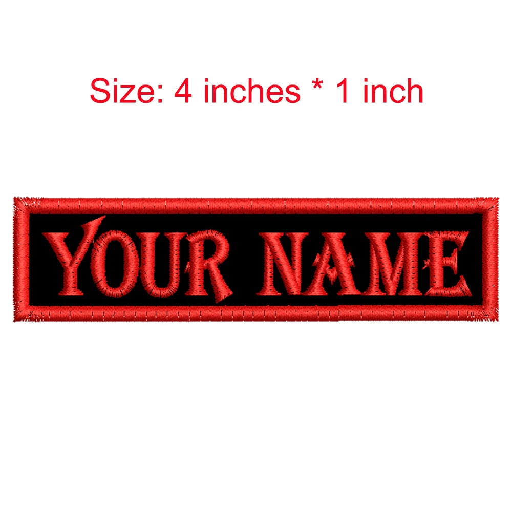 Custom Texts Name Tag 4 Inches Wide Iron On Embroidery Label/Personal/Brand On Left Chest Or Symbol