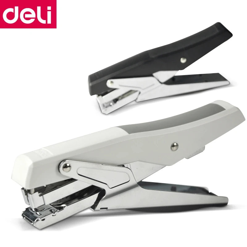 Deli 0329 Manual Plier Stapler Hand-Held Type 20 Sheets Capacity 80g Metal Effort-Saving Stapler for Office And School Supplies