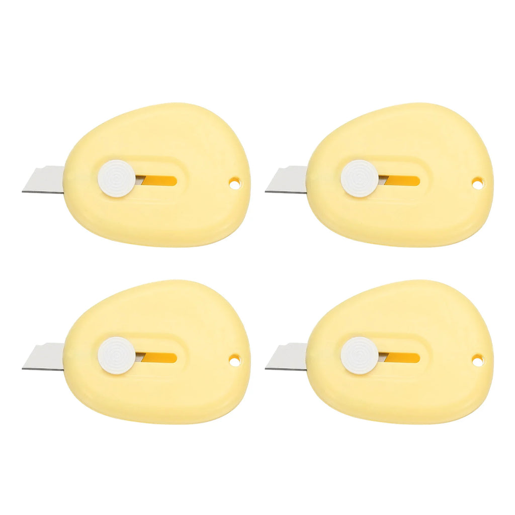 4/8Pcs Mini Box Cutters Retractable Small Utility Knife Portable Cute Letter Envelope Opener with Keychain Hole Office Supplies