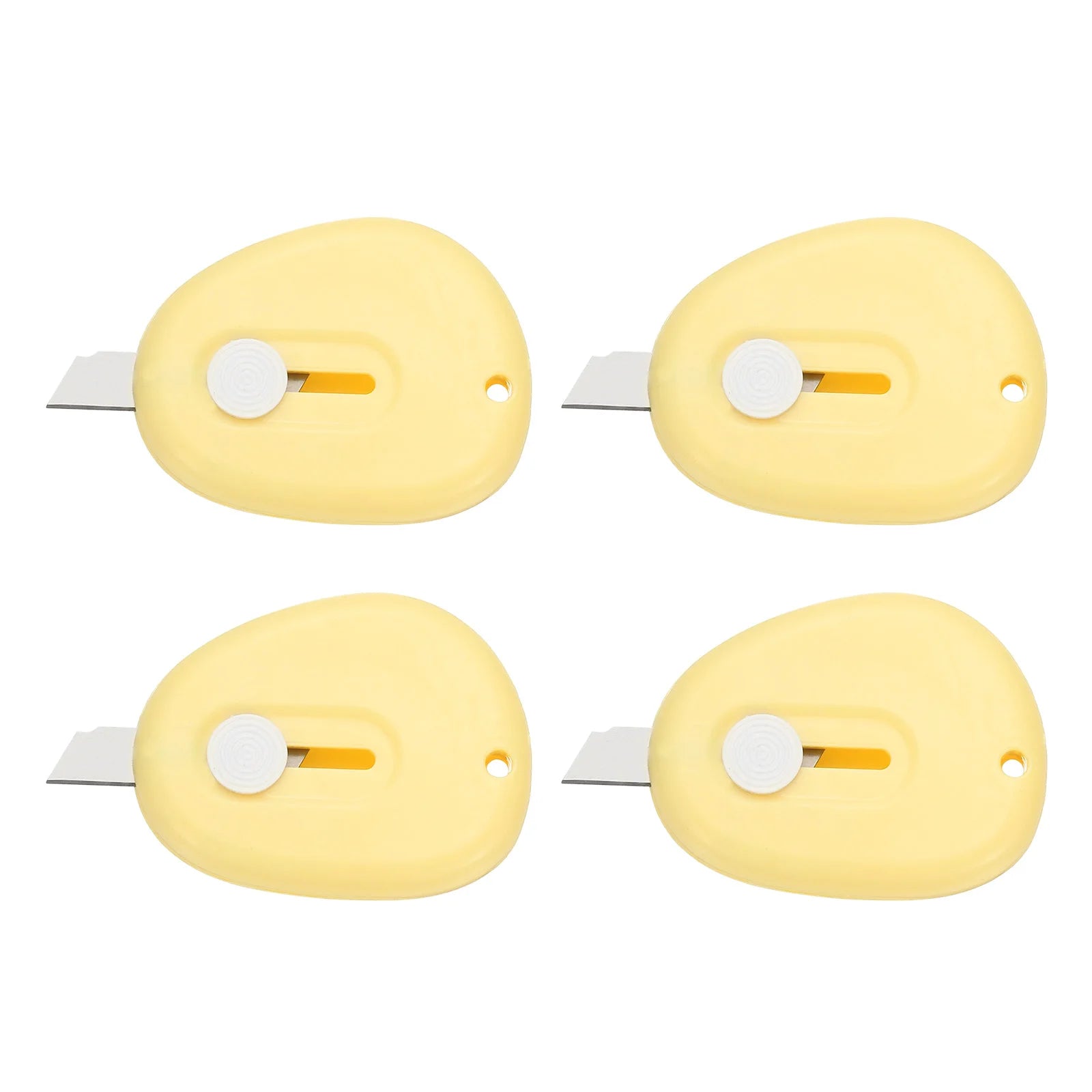 4/8Pcs Mini Box Cutters Retractable Small Utility Knife Portable Cute Letter Envelope Opener with Keychain Hole Office Supplies