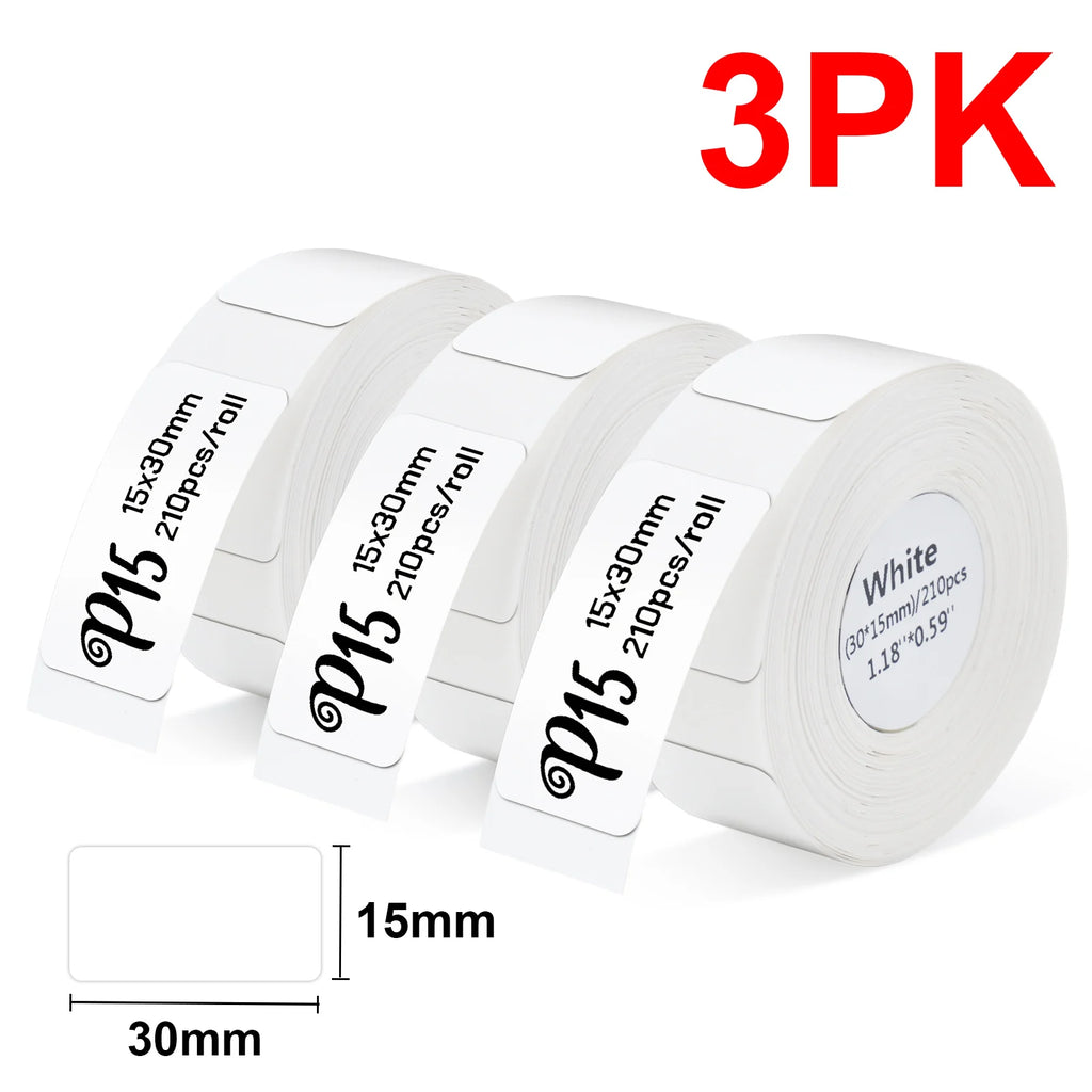 Portable Label Maker P15 Adhesive Thermal Label Printer Wireless Bluetooth Sticker Printer with P15 Self-adhesive Label Paper