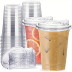 10/20/50pcs Transparent Disposable Coffee Cup Without Straw Suitable for Smoothies and Cold Drinks