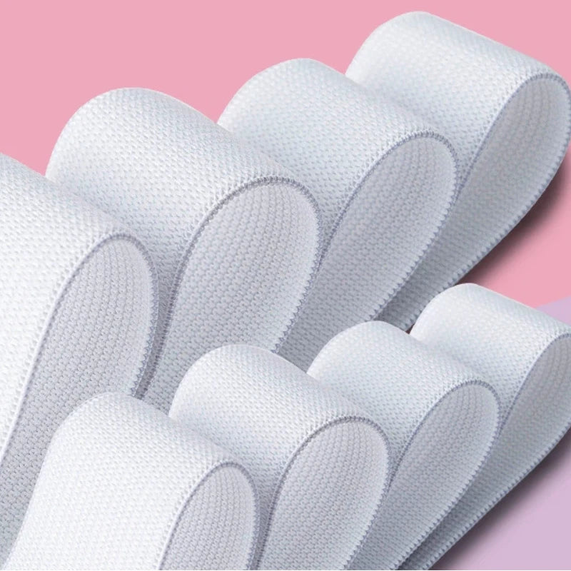10M Flat Elastic Band Medium Thick Black White high Elasticity Waistband Rubber Band garment sewing accessories 20mm