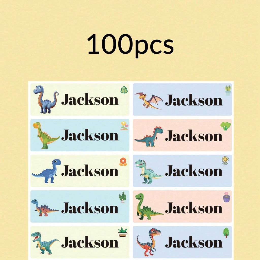 100-500Pcs Custom Animal Name Stickers, Waterproof Labels for Kids, Clothing, Gifts, School, Home, Office, Birthday, Family Use