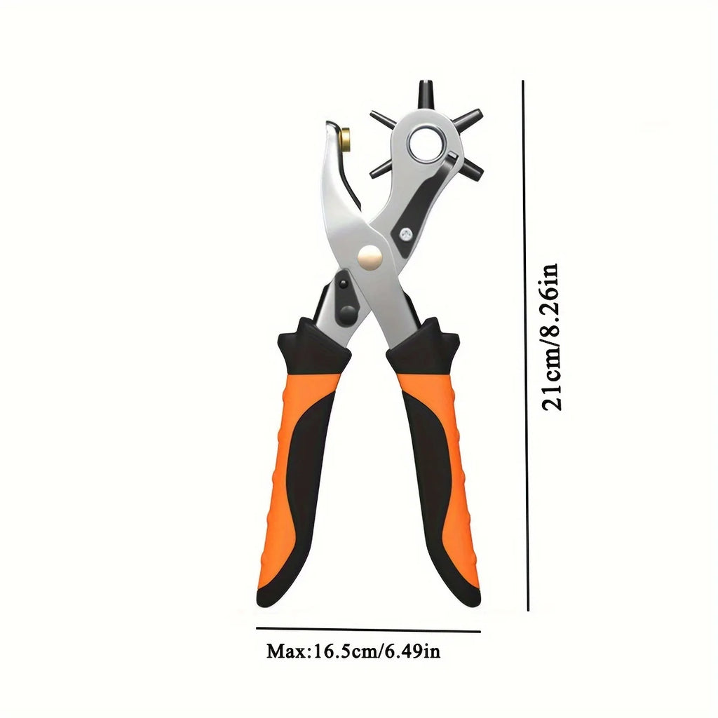 New Orange Professional Leather Hole Puncher Tool for Belts, Watch Bands, Handbag Straps and More