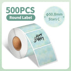 500-1000 Pcs Phomemo Thermal Label Paper Round Sticker Waterproof Label for Gift Kids Stickers School Supplies for 241 Printer