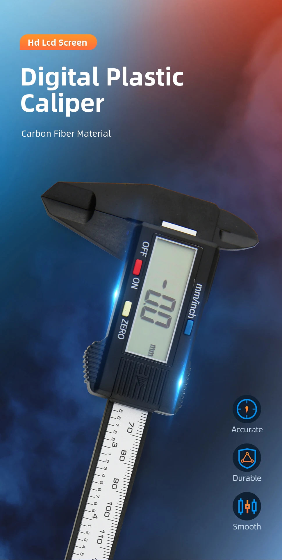Plastic Caliper Pachometer Digital Caliper Electronic Ruler Vernier Digital Caliber Measuring Tool Digital Calibrator Micrometer