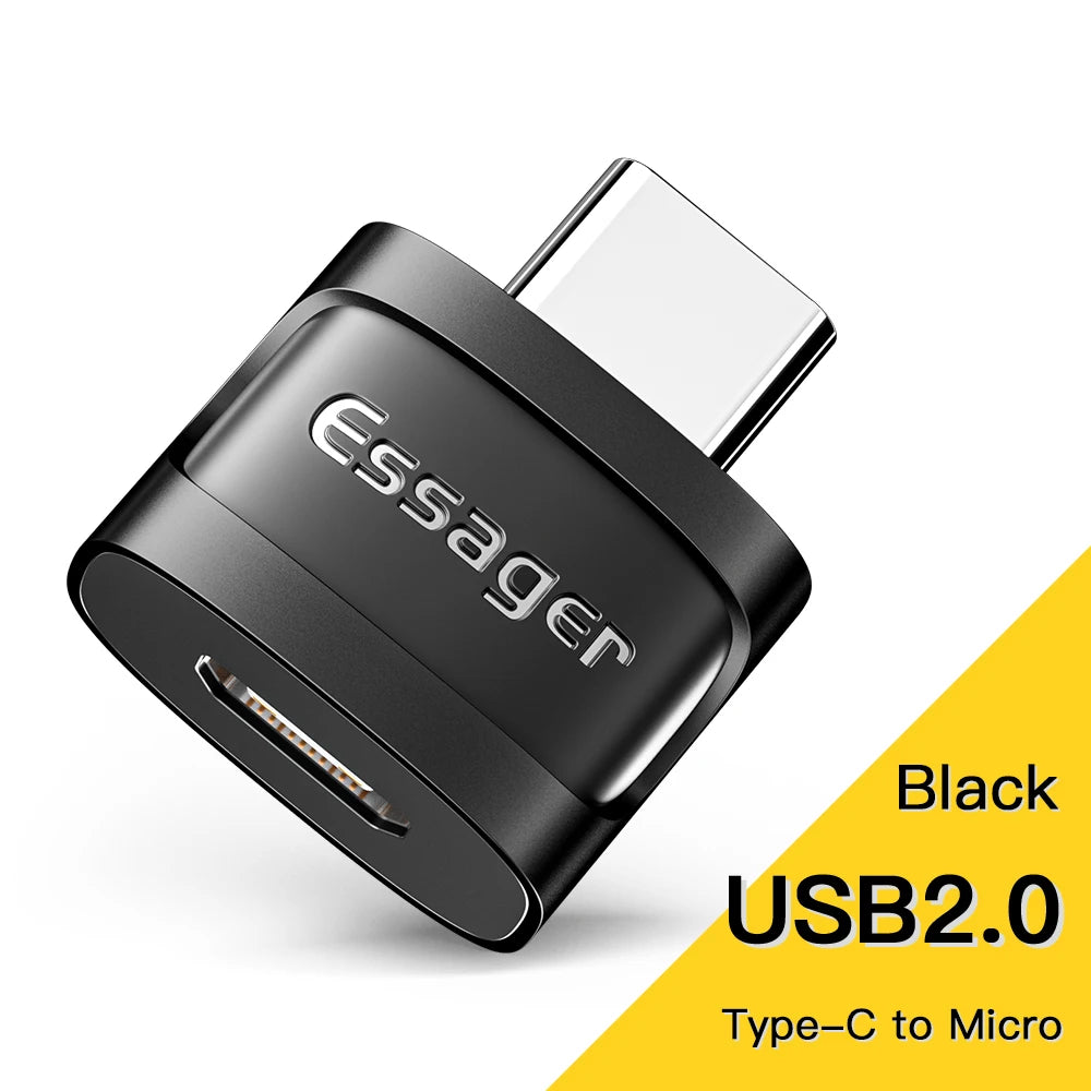 Essager USB C To USB 3.0 OTG Adapter Type C Female Converter USB-C Male To Micro Adapter For Xiaomi 12 POCO Oneplus ipad Macbook