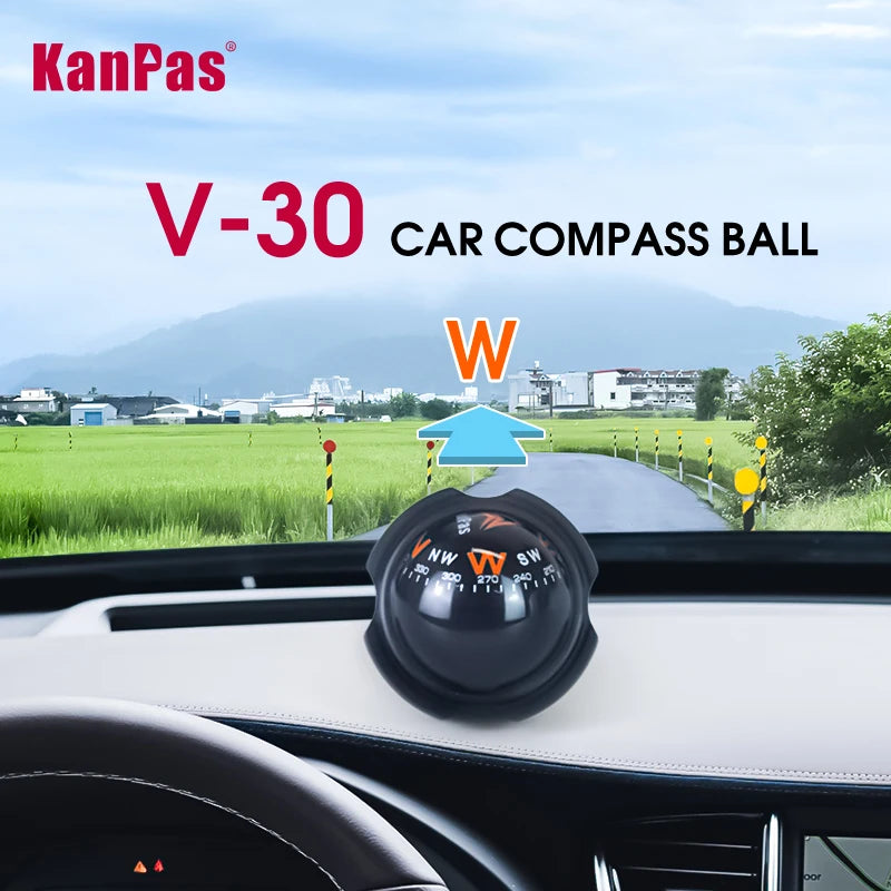KANPAS Compass for Car/Small Dashboard Compass/Compass for Boat/No Leaking Compass/Double Dial/Luminous