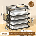 Metal desktop file rack, bookcase, office file storage box, multi-layer iron file frame, data storage, folder shelving