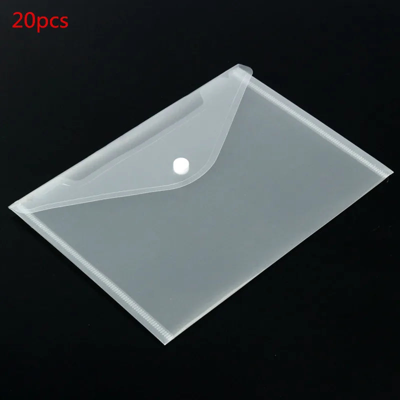 A5 Folder Bag Transparent Plastic Water Resistant File Holder File Paper Office Supplies Documents Protectors