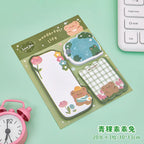 Kawaii Cartoon Strawberry Rabbit Bear Sticky Notes Memo Pad Cute Message N Times Sticky Office Stationery Supply Journal Planner