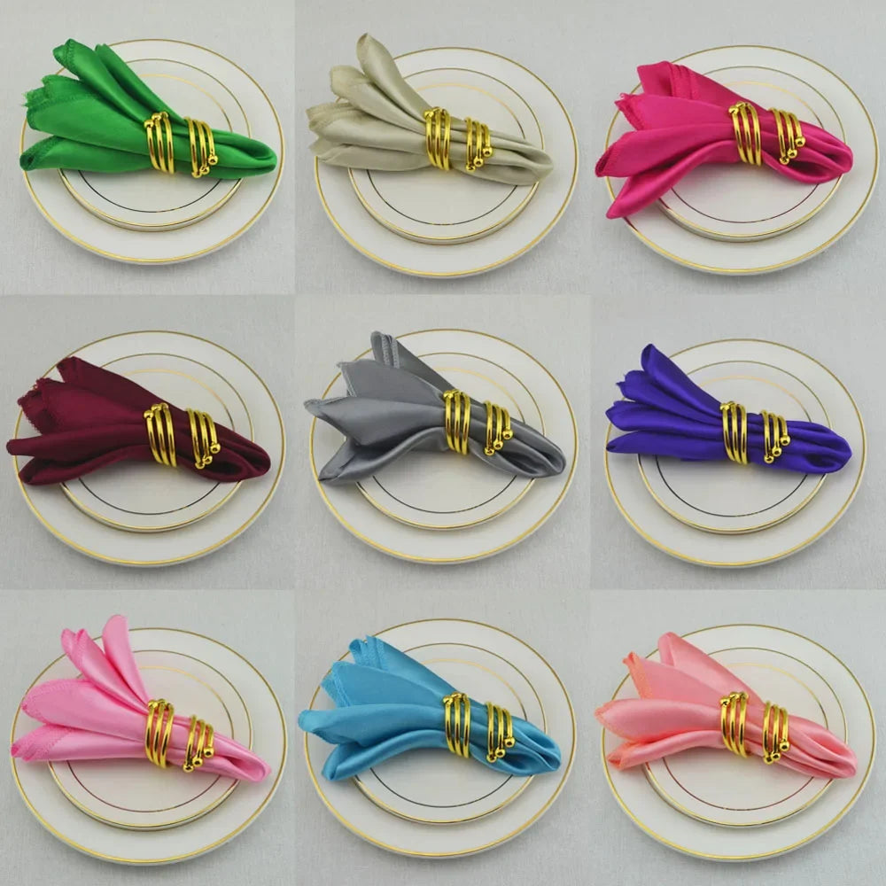 100pcs Satin Napkins For Wedding Party Decor Square 30cm Table Dinner Napkin Restaurant Supplies Christmas Birthday Tea Towels