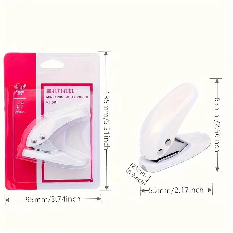 Metal 3/6mm Circular Hole Single-Hole Handheld Punching Machine, Capable of Punching Through 8 Sheets of A4 Paper - A Punch Tool
