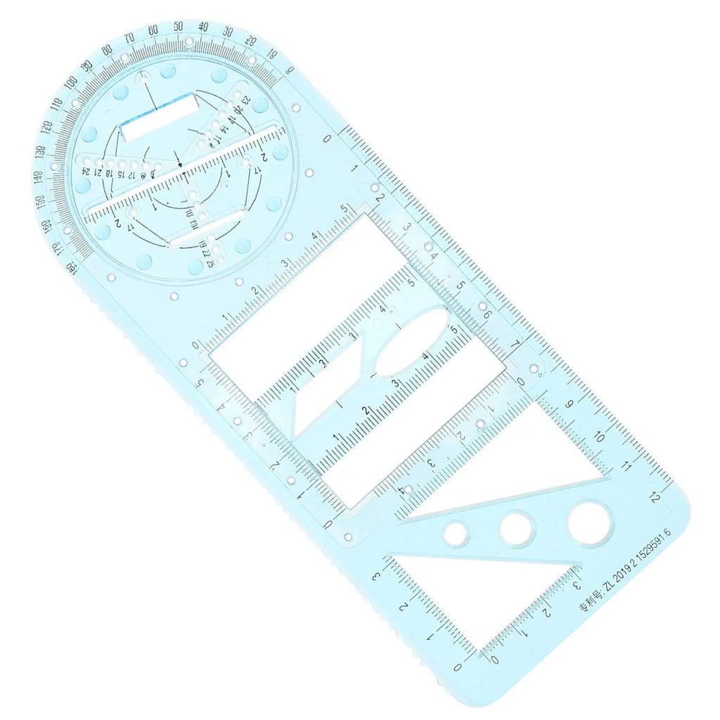 Multifunctional Geometric Drawing Ruler Set for Students Teachers Mathematics Drafting School Office Use Plastic Measuring