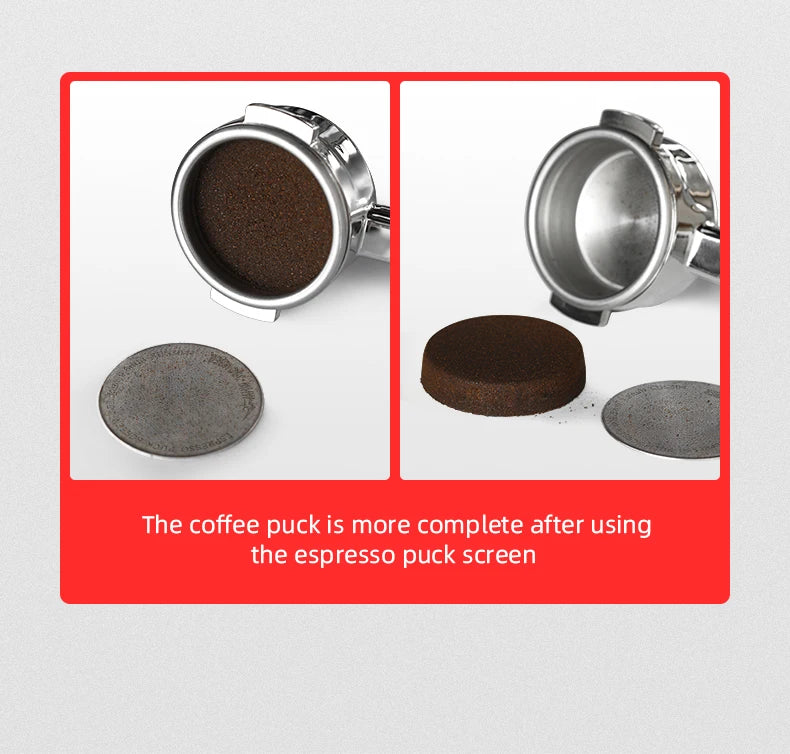 MHW-3BOMBER Titanium Coating Espresso Puck Screen 51/53/58.5mm Reusable Metal Filter 0.8mm Thickness Lower Shower Screen