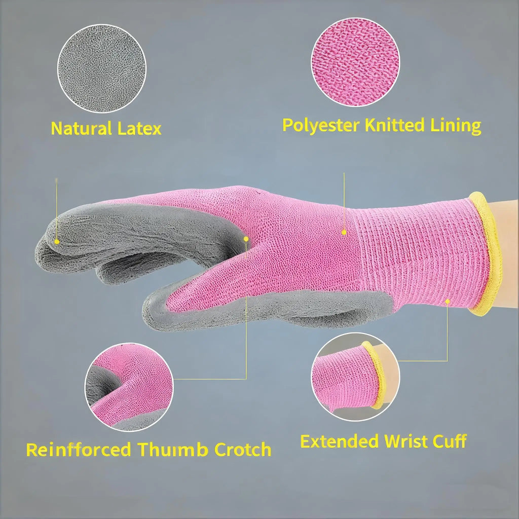 Kids Safety Protection Gloves Durable Waterproof Work Garden Non-Slip,Children Latex Gloves,Puncture-resistant,Kitchen