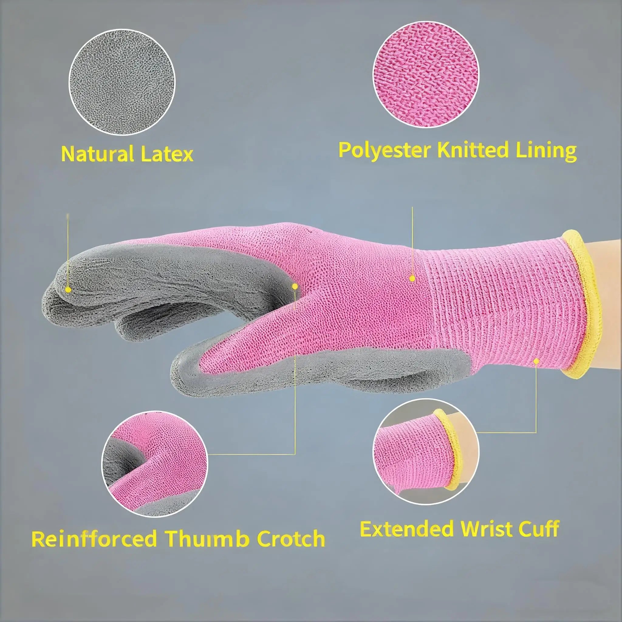 Kids Safety Protection Gloves Durable Waterproof Work Garden Non-Slip,Children Latex Gloves,Puncture-resistant,Kitchen