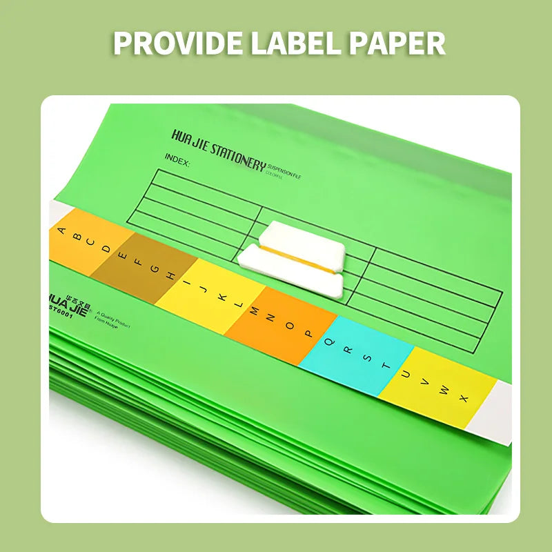 A4/FC PP Hanging File Folders with Plastic Hooks – Suspended Type Quick Labor Folder, Multi-Color, Home Office Document Storage