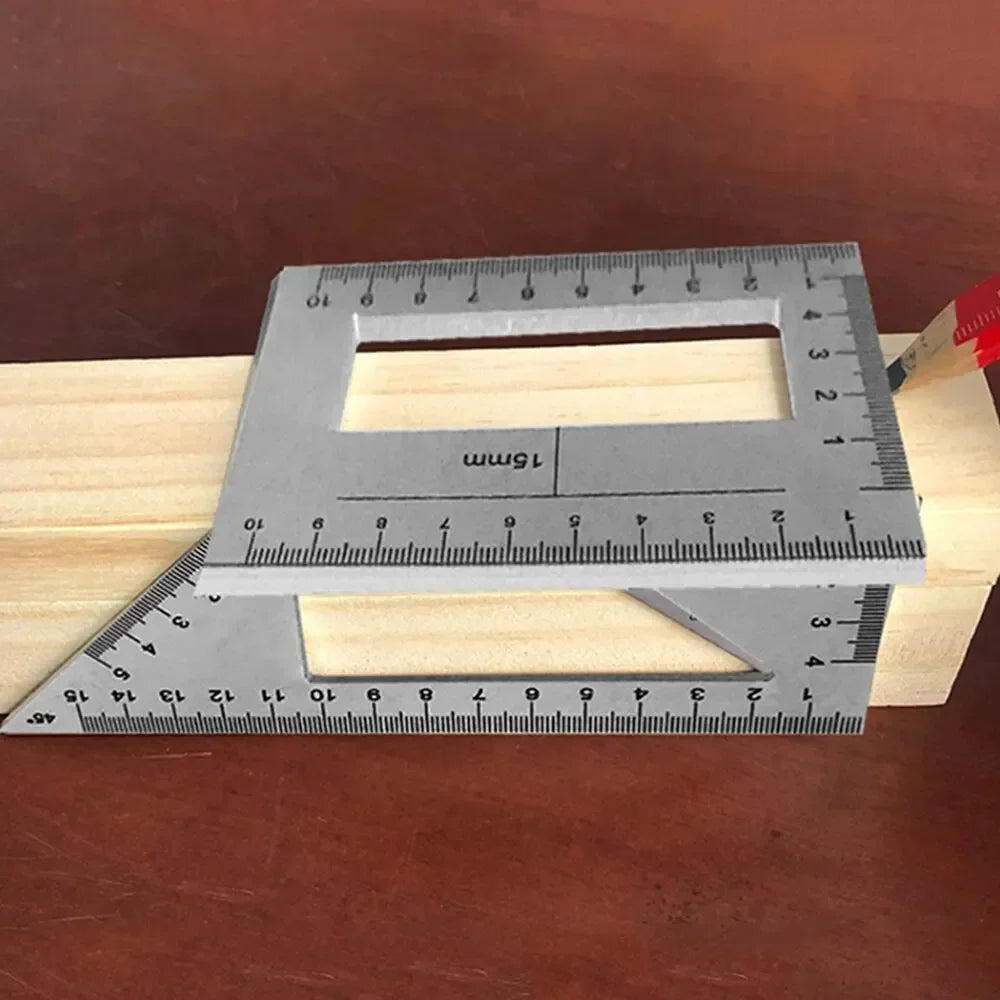 Multifunction T-Type Woodworking Gauge Ruler 45 90 Degree Measurement Tool Carpentry Scribe Mark Line Measuring