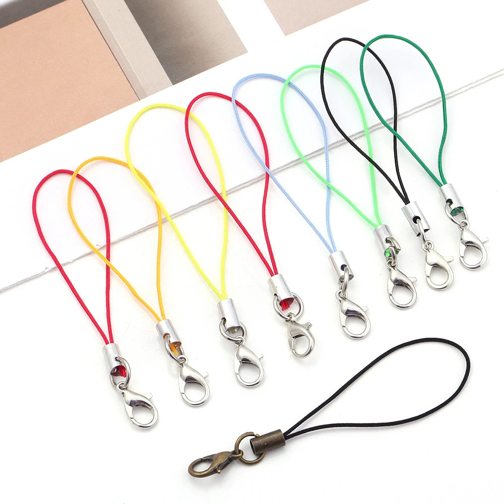 20/100Pcs Lobster Clasp Lanyard Strap Cord Mobile Phone Lanyard Polyester Key Chain Cords Charms Keyring For DIY Jewelry Making