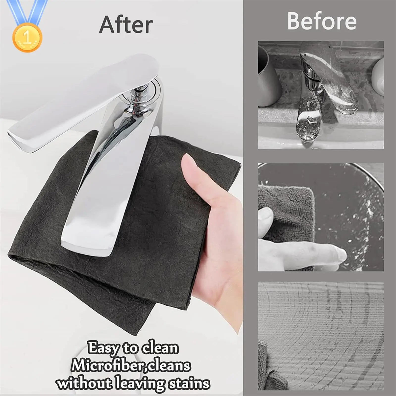 Thick Magic Cleaning Cloth,Stripe-Free Miracle Cleaning Cloth,Reusable Microfiber Cleaning Cloth,Mirror Glasses No-Scratch Cloth