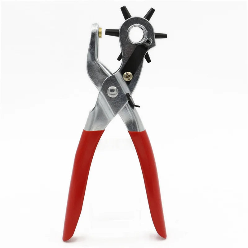 Leather Craft Tools Belt Hole Punch Plier Eyelet Puncher Revolve Sewing Machine Setter Tool Watchband Strap Household Paper DIY