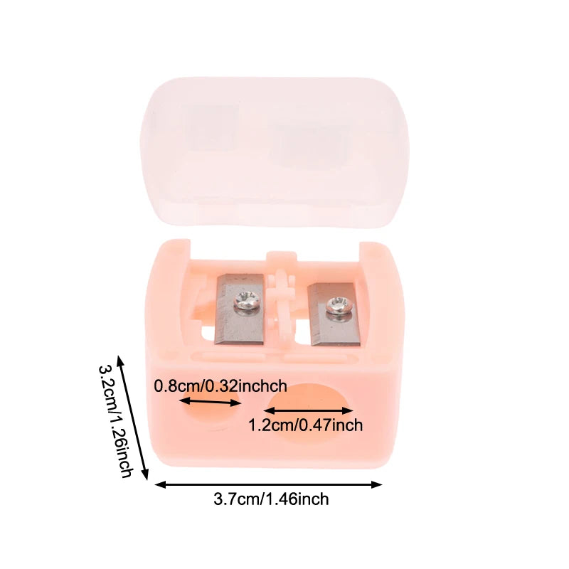 1pc Eyebrow Eyeliner Pencil Cutting Variety Pen Sharpening Double Hole Makeup Pencil Sharpener Stationery Knife School Supplies
