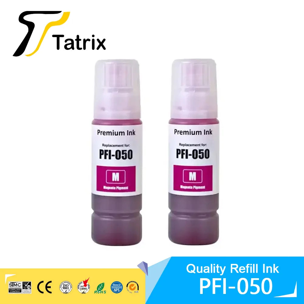 Tatrix PFI050 PFI-050 PFI 050 Premium Color Compatible Inkjet Ink Bottle for Canon ImagePROGRAF TC-20 TC-20M Printer