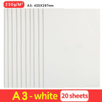 A3 MixColor Cardstock Paper Business Card Cardboard DIY Gifts Card Scrapbook Materials Drawing Card Art Supplie 10/20Sheets 230G