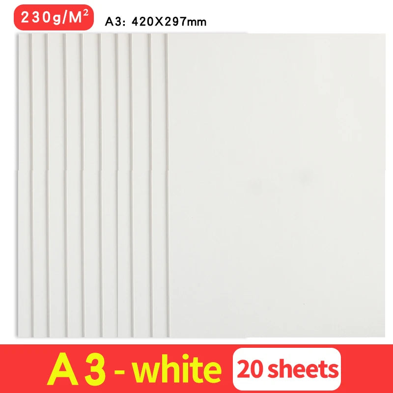 A3 MixColor Cardstock Paper Business Card Cardboard DIY Gifts Card Scrapbook Materials Drawing Card Art Supplie 10/20Sheets 230G