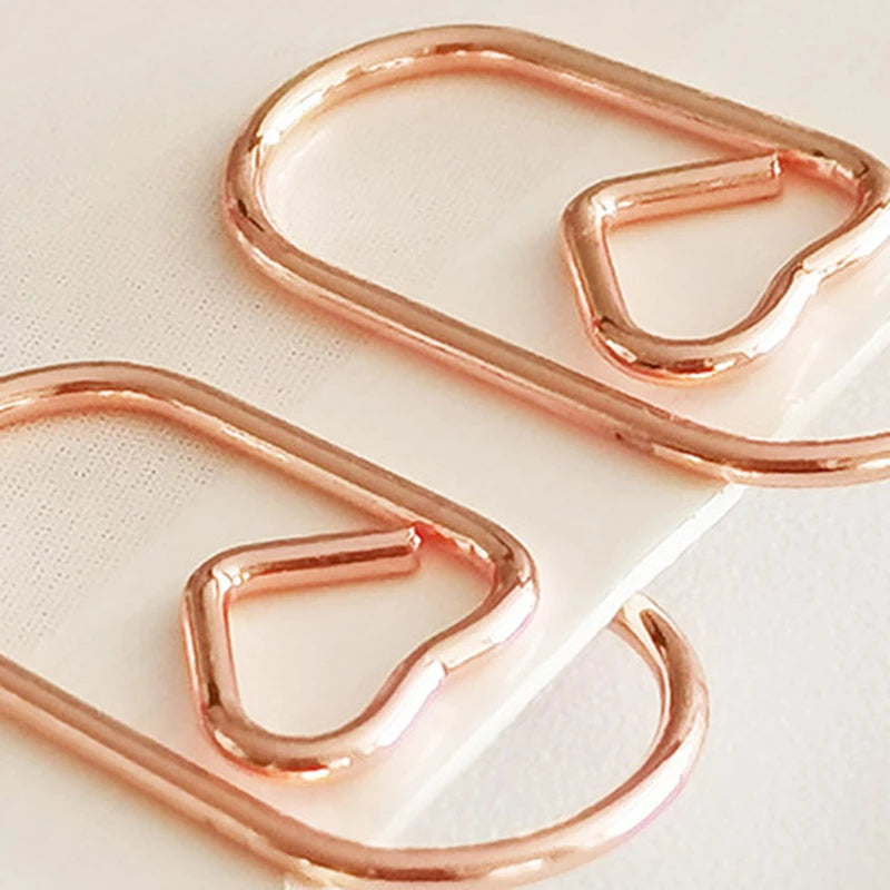 Kit 50pcs Mini Metal Heart Clips Office Supplies Paper Clip