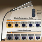 LED Desk Lamp with Clamp Swing Arm Desk Lamps Eye-Caring Dimmable Desk Light with 3 Color Modes and 10 Dimmable led Table lights