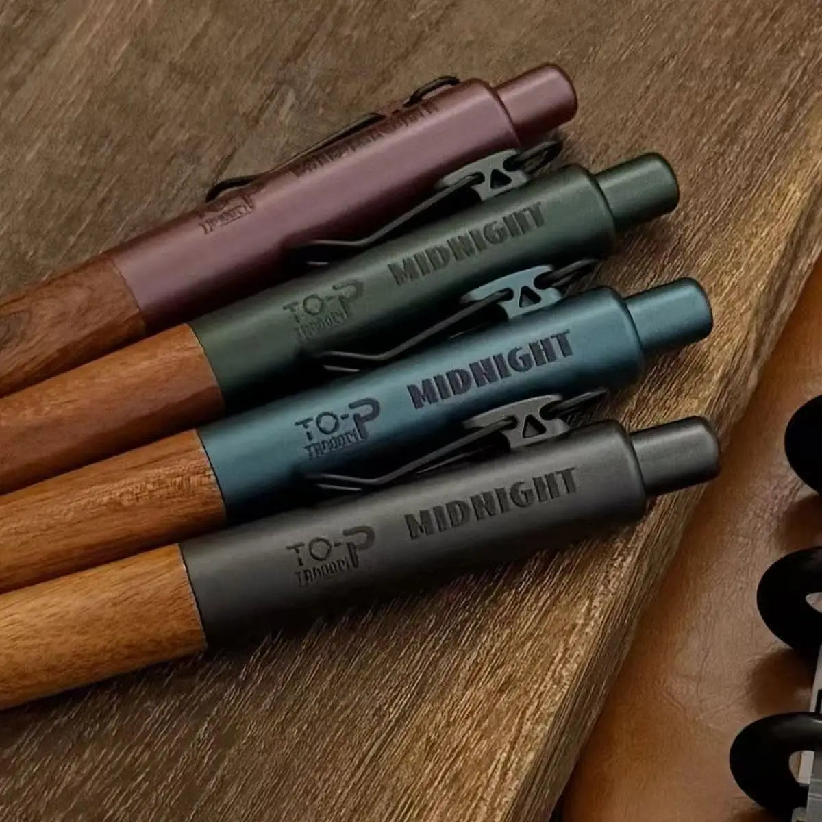 Retro Metal Mini Pocket Gel Pen Wood Grip Small Signing Pens 0.5mm Black Ink Smooth Writing Mignight Retractable Daily Write Pen